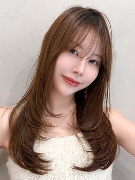 アグノス 青山(Agnos) うるツヤ前髪ダークアッシュ美髪ミディアムレイヤーカット