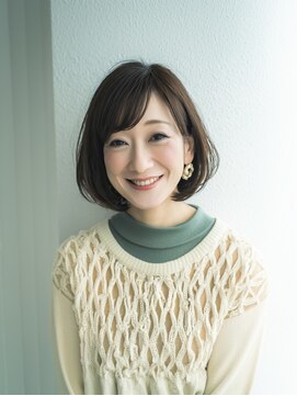 ハピネスフィール 宇治店(Happiness FEEL) 耳掛け上品ボブ顔周りカット前髪あり