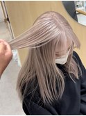ミルクティーベージュハイトーンダブルカラー髪質改善ブリーチ