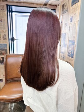 シック(Chic) ミルクティーピンク ベージュピンク 斜めバング ベビーピンク