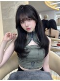 髪質改善縮毛矯正レイヤーカット顔周り前髪韓国ミニウルフ/池袋