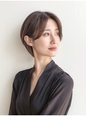 20代30代40代50代ショートカット×ひし形ショートボブ×前髪なし