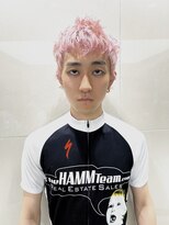 ピークアブー ワン(PEEK-A-BOO ONE)&nbsp;スパイキーショートメンズヘアハイトーンピンクブロンドブリーチ