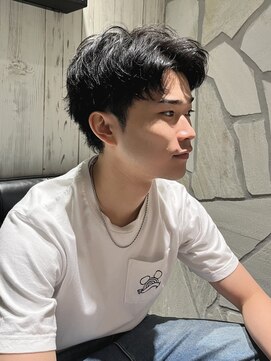 ヨシザワインク バンダイ(YOSHIZAWA Inc. BANDAI) メンズショートセンターパート短めセンターパートピンパーマ新潟