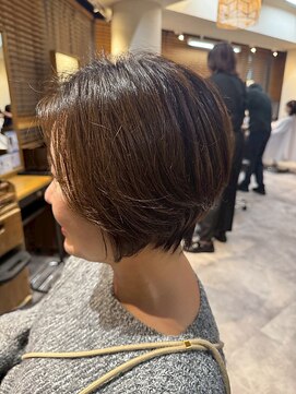 ショート/レイヤーカット/ブラウンベージュ