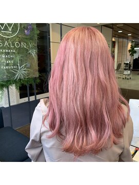 ダブル アンダーバー サロン(W_SALON) 【W_SALON 河原町】ホワイトパールピンク/韓国風巻き髪