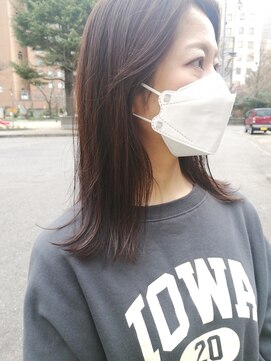 ブルー(BLUE) #BLUE 外ハネミディ