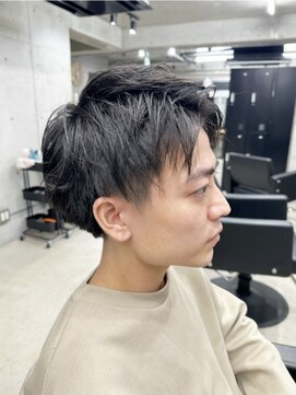 フイ 代々木(Hui) メンズ/アップバング/ツーブロックマッシュ/束感ショート/波巻き