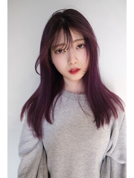 ネス(ness) ピンクバイオレット/シースルーバング/顔周りカット/前髪カット
