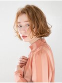 20代30代大人可愛い毛先パーマミルクティアッシュ肩ライン