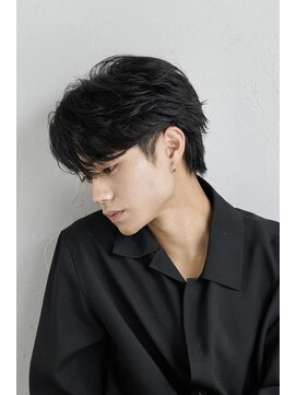 フリーラ 横浜(freera) メンズダークアッシュニュアンスパーマ韓国マッシュウルフカット