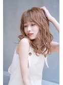 【kate 大宮】コーラルピンク×ゆるふわウェーブ