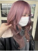 透明感カラー★ダブルカラーブリーチピンクミルクティー