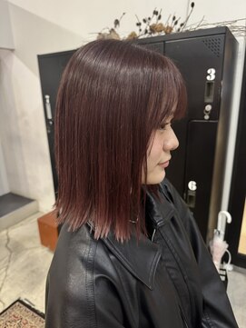 リンダ(LINDA) ボルドーカラー/春カラー/ミディアムヘア[札幌美容室LINDA]