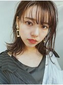 くびれウルフ◎レイヤーカット/マロンベージュシースルーバング