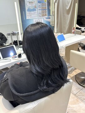 ケンジ 平塚 アネッタ(KENJE annetta) 【ワンカラー】艶髪ブルーブラック