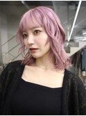 ハイトーンケアブリーチホワイトピンクカラー