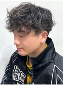 ハイライト ブリーチ ツイスパ マッシュ メンズパーマ