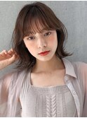 前髪 外ハネボブ ダークアッシュ 大人ガーリー "