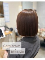 ティーズピーク(ty s peak)&nbsp;【cut+color+treatment】切りっぱなしボブ × コーラルブラウン
