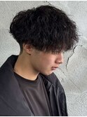 MEN’S HAIR/波巻きツイストスパイラル/リバースセンターパート