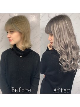 エクステ専門店あるじゃんすー 広島店 ホワイトアッシュグレージュ#シールエクステ#前髪カール#広島