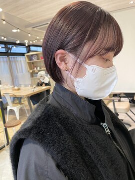 パーク(PAAQ) 【paaq kana】丸みショート×暖色ワインレッド