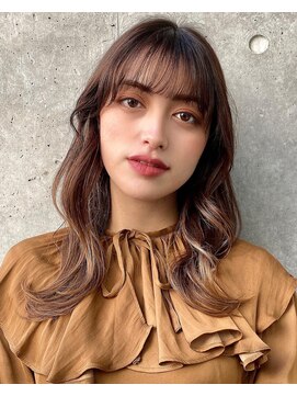 ユアーズ ヘア 恵比寿本店(youres hair) シースルーバング☆外巻きウエーブミディ
