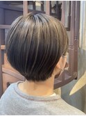 ハイライト丸みショート
