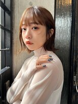 ミンクス 青山店(MINX)&nbsp;切りっぱなし大人ガーリーくびれボブ チョコレートカラー