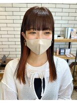 シフト(SHEEFT) 黒×オレンジ インナーカラーナチュラルモード髪質改善