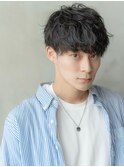 ツイストパーマ七三オールバックマッシュウルフスリークショート