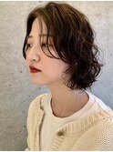 ナチュラルボブ×ウェーブパーマ×大人ショートボブ20代30代40代