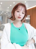 大人かわいい前髪セシルカットココアブラウンフリンジウェーブ