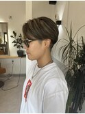 金沢メンズセンターパート_ハイライトカラー