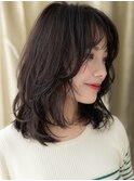 ウェットヘア黒髪くせ毛風エアリーミディアム315X戸頭30代40代