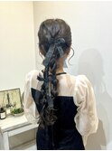 ツイン編みおろしヘアセット＊