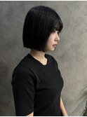 黒髪でも重たくならない！顎ラインボブ◎