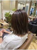 切りっぱなしボブ/エアリー/美髪/ミルクティーベージュ【稲毛】