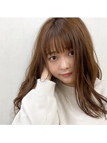 モンド ヘアクリエーション 和田店(monde hair creation)&nbsp;【monde】ゆるふわヘア×オン眉バング×アプリコットブラウン