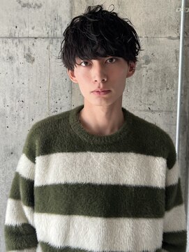 キュー(Cue_) 束感ソフトツイストパーマツーブロックマッシュ