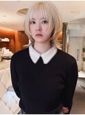 ブロンド × ナチュラルウルフボブ