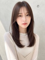 ノア 三宮店(NOA)&nbsp;【NOA】韓国風ミディアムレイヤーストレートレイヤー髪質改善
