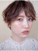 【PearL】小顔ヘア/くすみベージュ/フェザーショート/マッシュ
