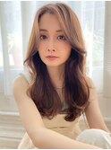 巻く過ぎないくびれヘア　レイヤーロング　オーガニックカラー