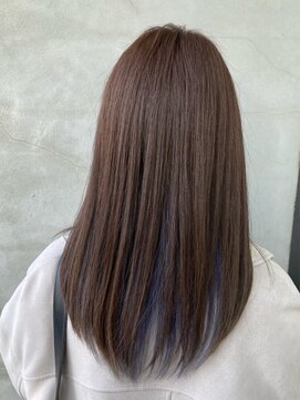 ピシェ ヘア デザイン(Piche hair design) サラ艶ロング/インナーカラー/ブラウン×バイオレットブルー
