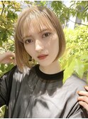 【mm】森谷＊顎ラインボブ＊ミルクティーベージュ