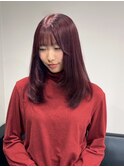 12295髪質改善チェリーレッド黒髪アッシュブラックワインレッド