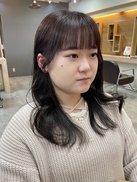 ヘア プロデュース キュオン(hair produce CUEON.) 顔まわりカット×ピンクブラウン