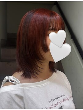 ネアー 新潟(NEER) アプリコットオレンジ/くびれヘア/ウェーブショート［新潟］